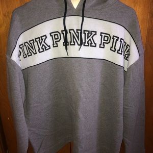 Grey PINK Hoodie